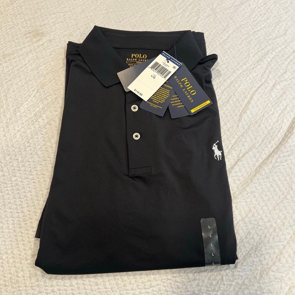 Polo Ralph Lauren black polo shirt for men large NWT